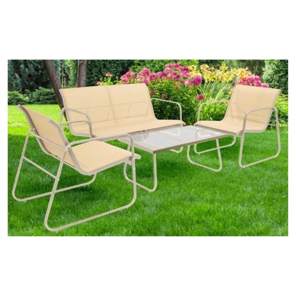 SET GIARDINO IN TEXTILENE BEIGE SCURO