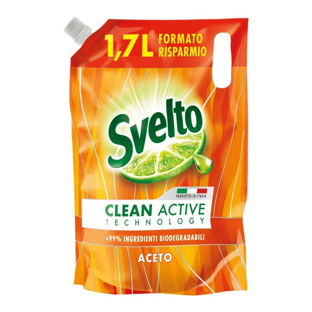 SVELTO – Detersivo Piatti Ecoricarica Aceto – 1.7 Lt