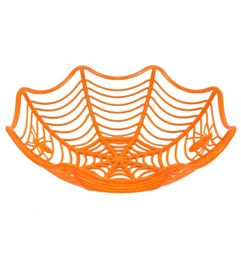 DECORAZIONE HALLOWEEN – Cesto Ragnatela In Plastica 2 Colori