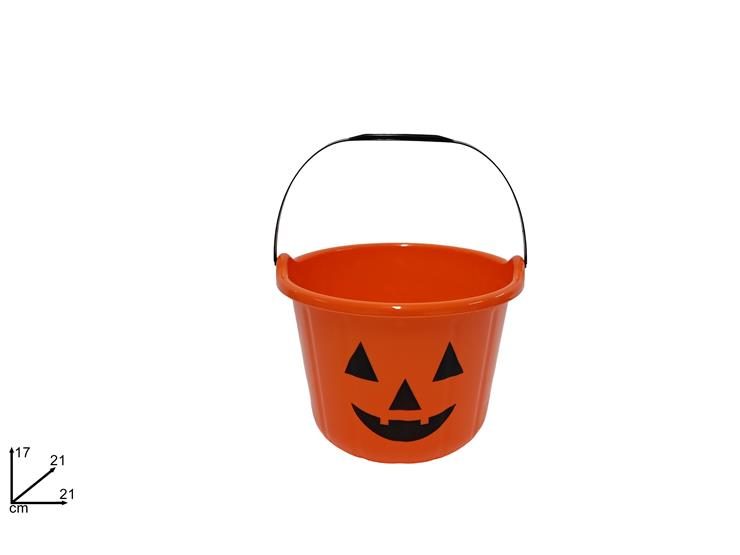 DECORAZIONE HALLOWEEN – Secchiello Zucca In Plastica 21Cm