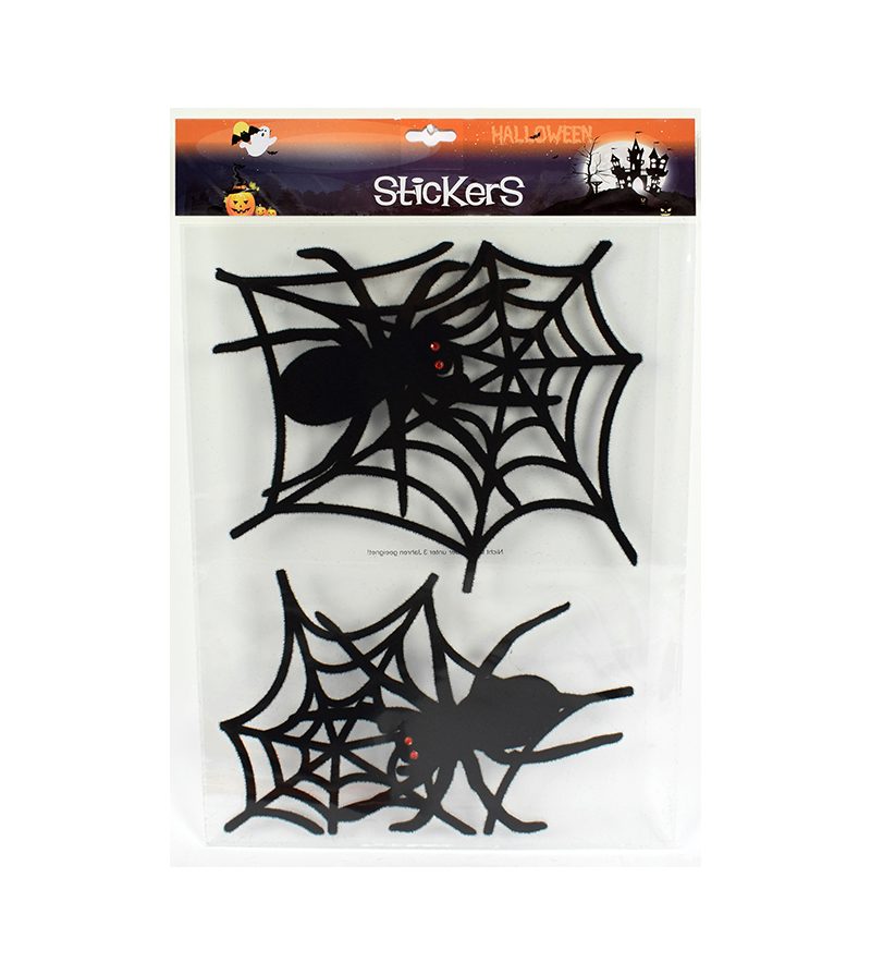 STICKERS HALLOWEEN – 3 Stickers Floccati Assortiti Cm 29X40