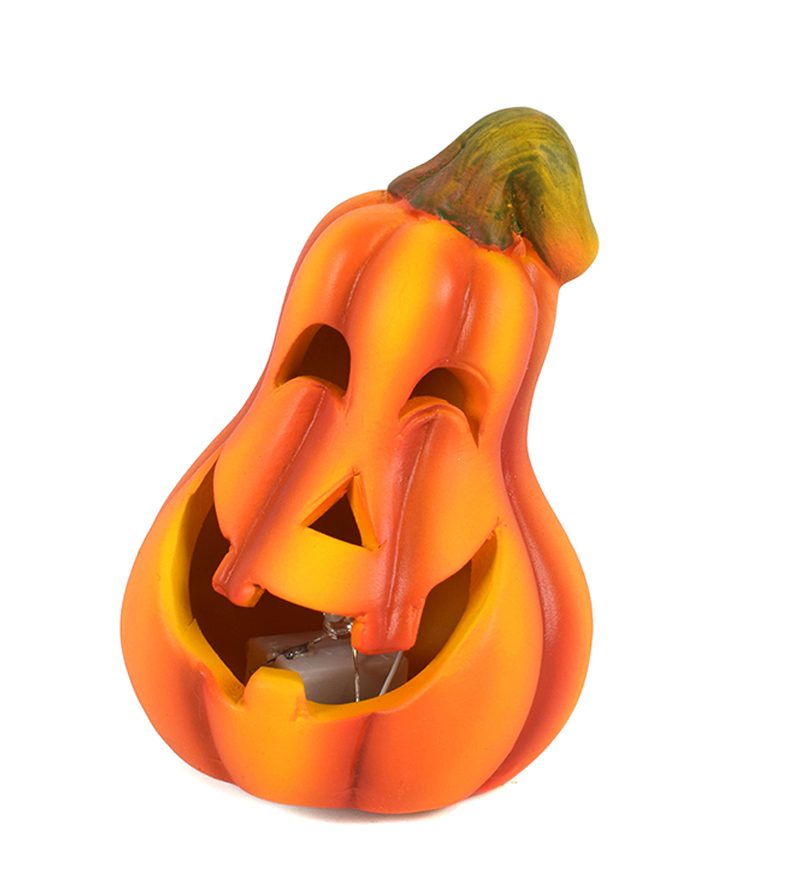 DECORAZIONE HALLOWEEN – Zucca Con Luce Batteria 3 Soggetti Assortiti
