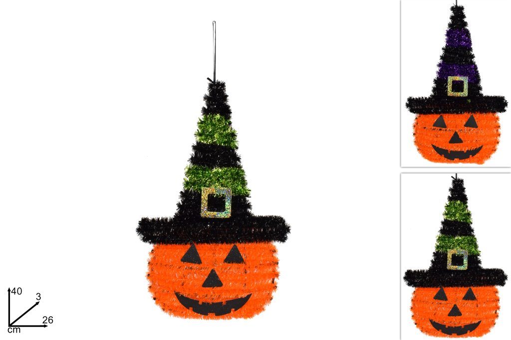 DECORAZIONE HALLOWEEN – Zucca Con Cappello Da Appendere