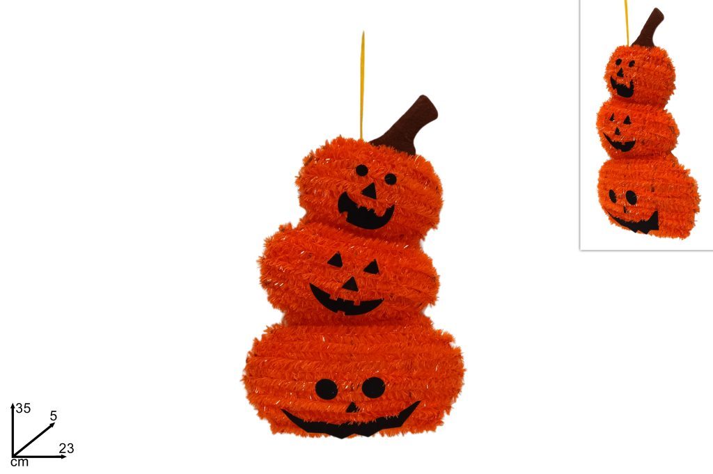 DECORAZIONE HALLOWEEN – 3 Zucche Da Appendere