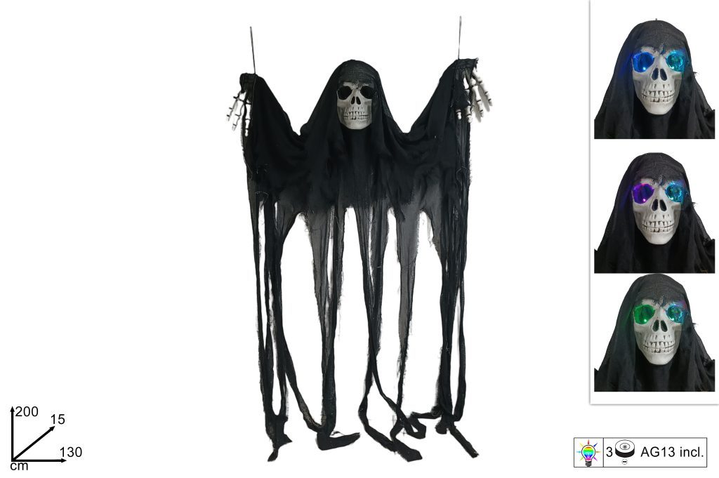 DECORAZIONE HALLOWEEN – Scheletro Da Appendere Con Occhi Luminosi