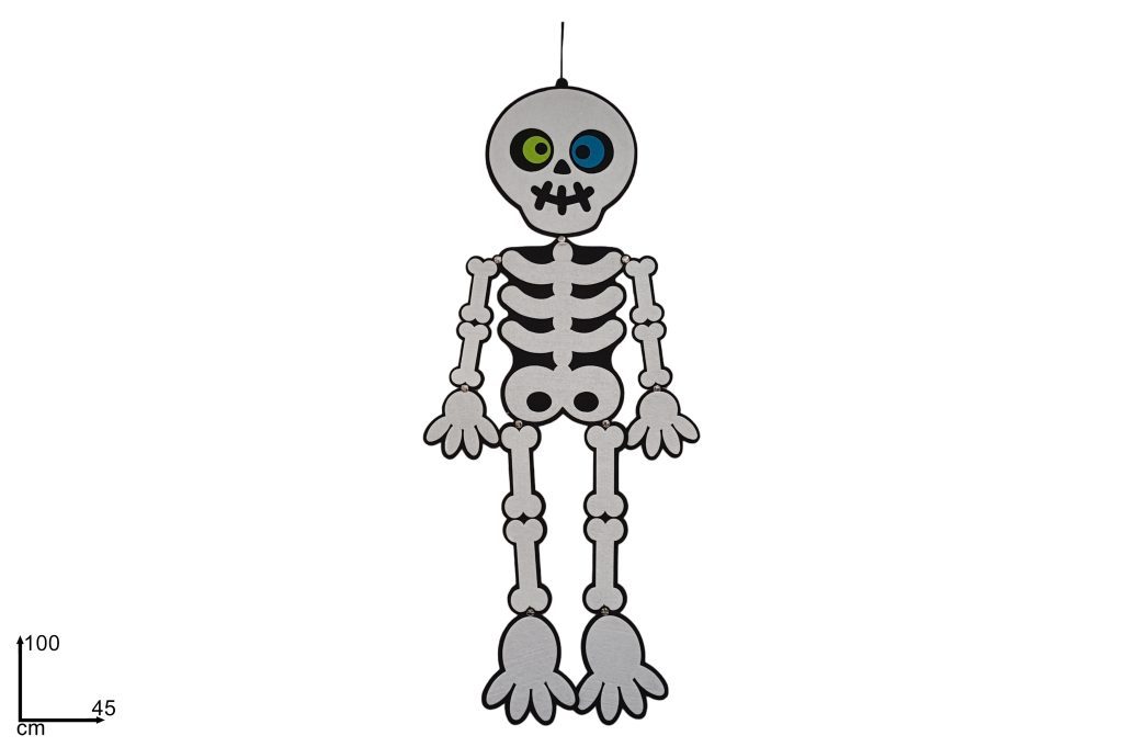 DECORAZIONE HALLOWEEN – Scheletro In Feltro 1 Mt Da Appendere