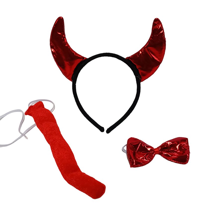 ACCESSORI HALLOWEEN – Cerchietto Corna Diavolo Con Papillon