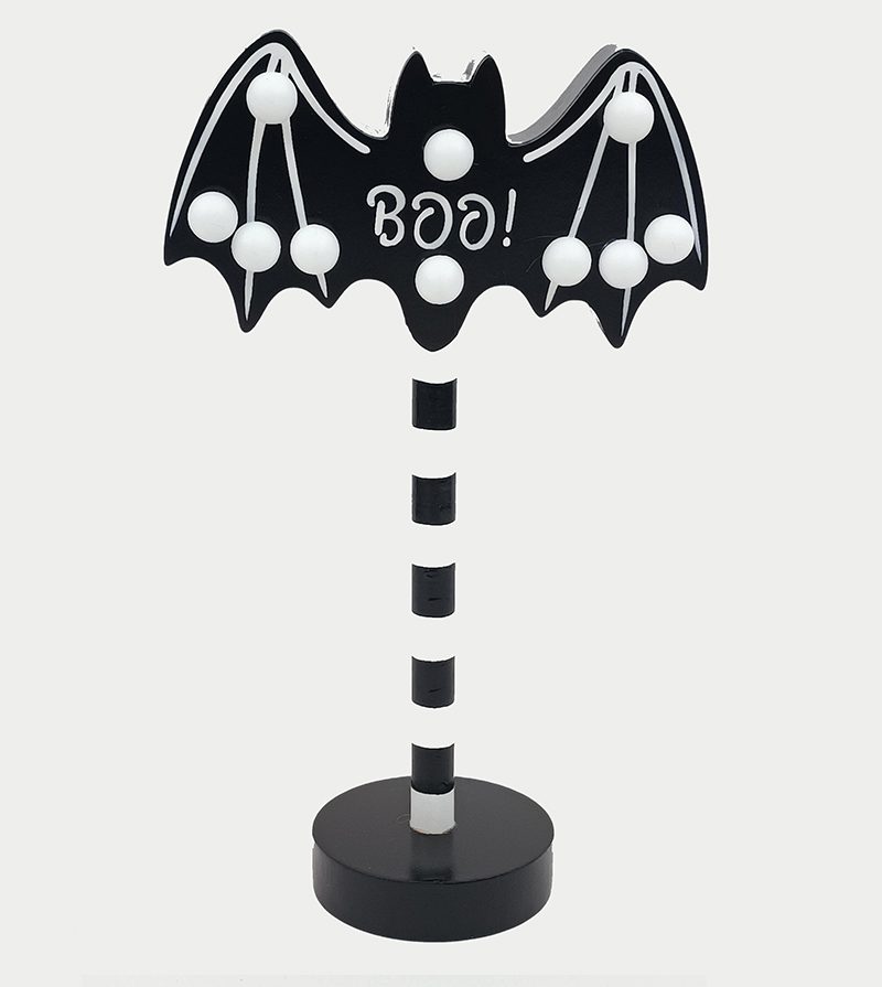 DECORAZIONE HALLOWEEN – Decorazione Pipistrello In Legno Con Luce