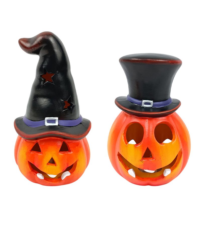 DECORAZIONE HALLOWEEN – Zucca Con Cappello Con Luce