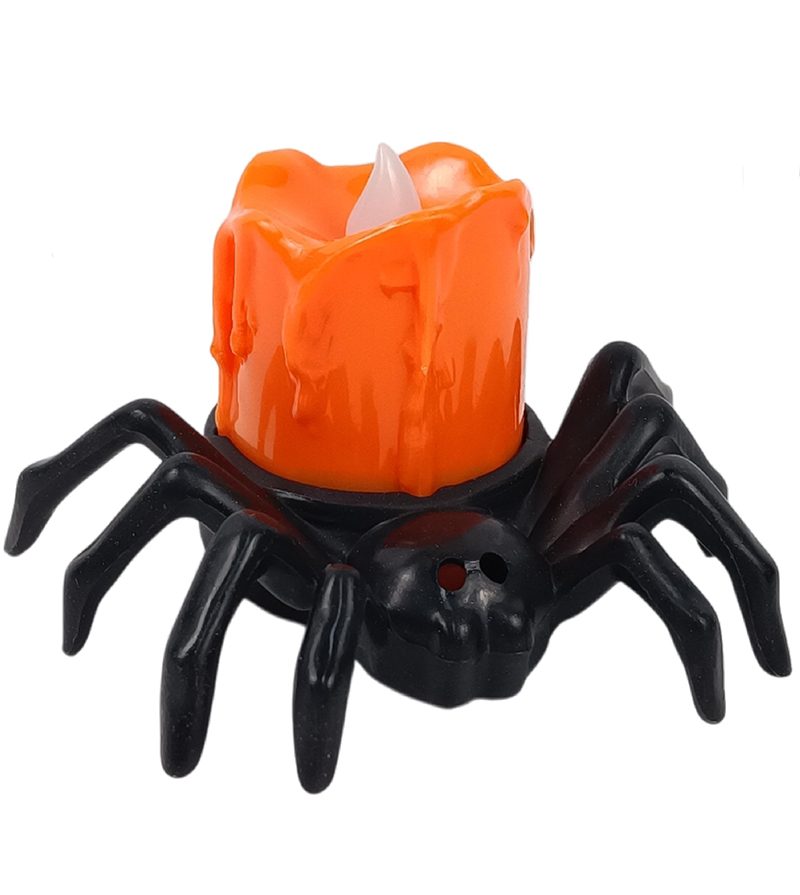 DECORAZIONE HALLOWEEN – Ragno Con Candela E Luce Led