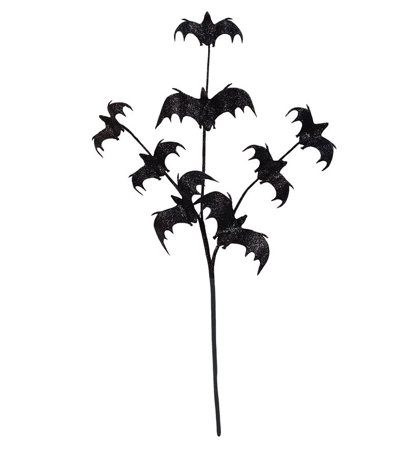 DECORAZIONE HALLOWEEN – Stelo 55Cm Con Pipistrelli Glitterati
