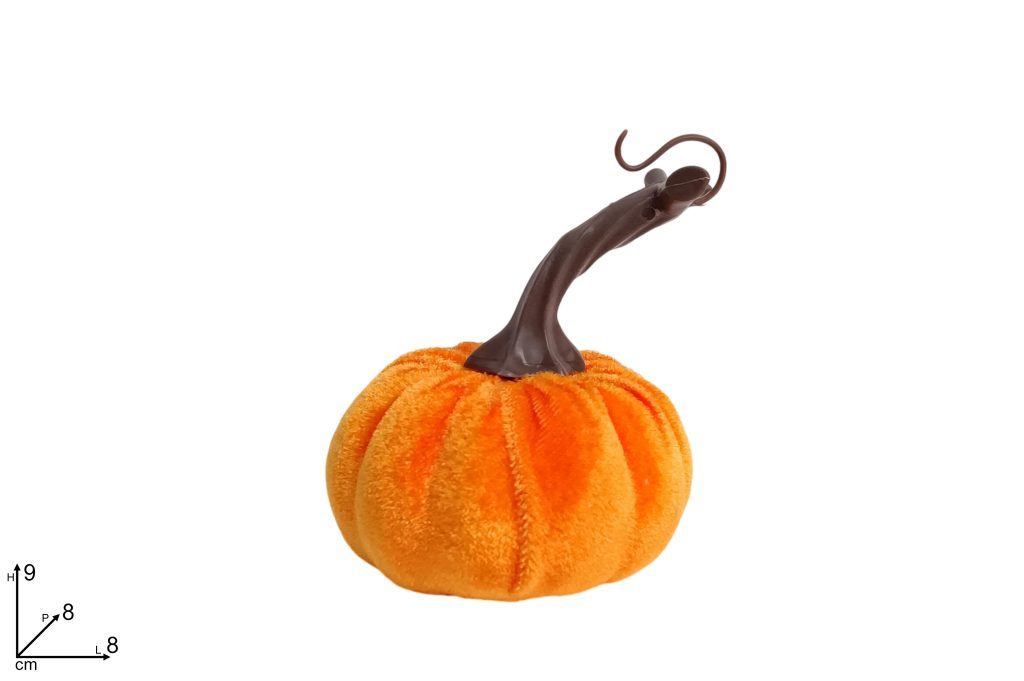DECORAZIONE HALLOWEEN – Zucca In Velluto Diametro  8Cm