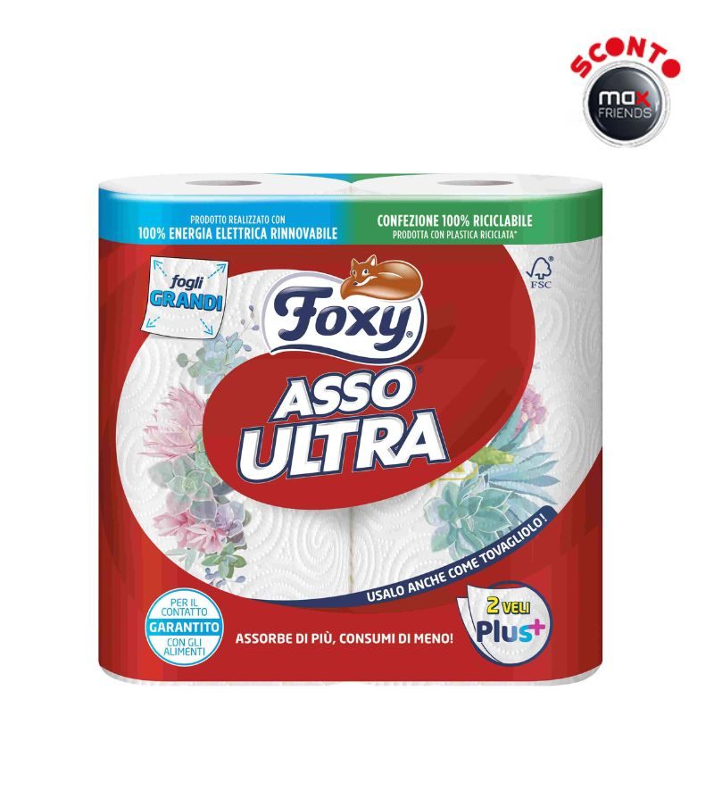 FOXY – Carta Da Cucina Asso Ultra – 2 Rotoli