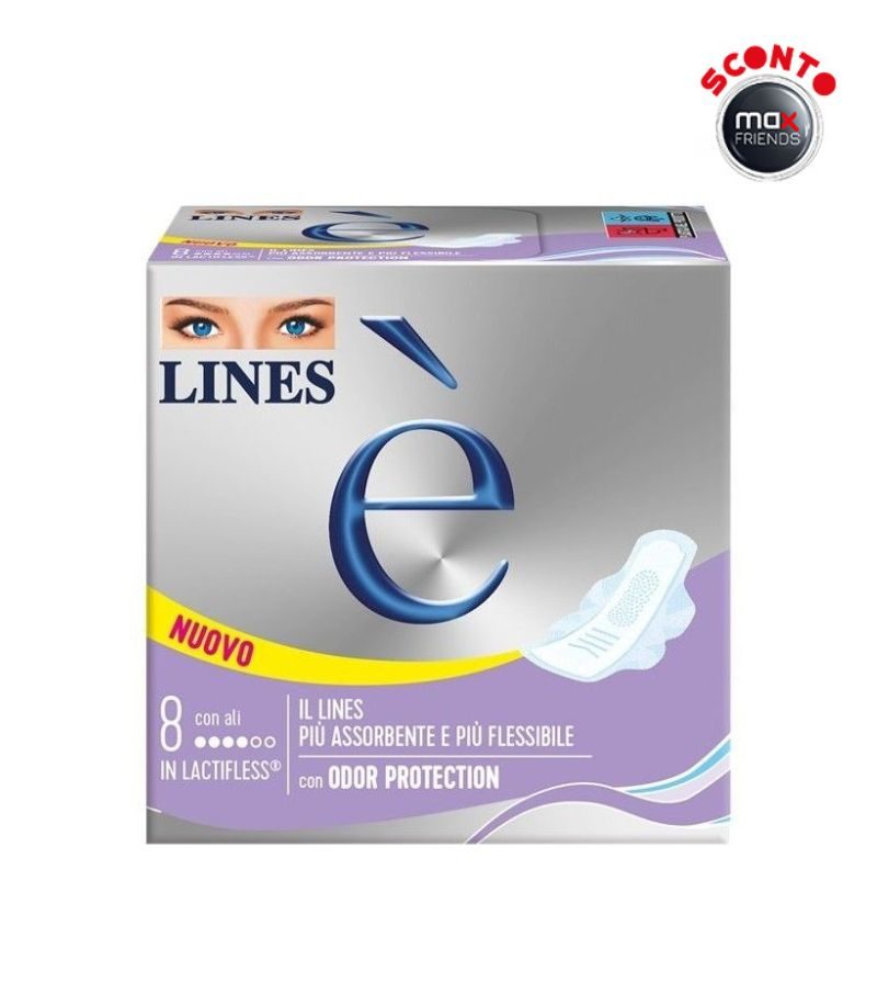 LINES È – Assorbenti Con Ali – 8 Pz