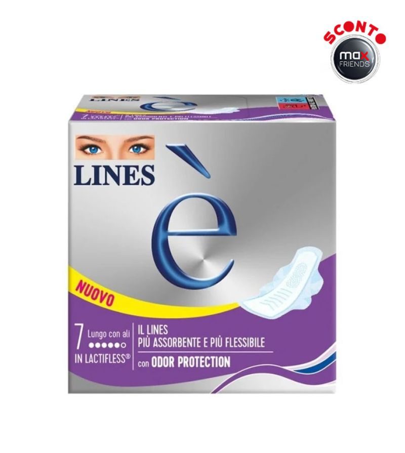 LINES È – Assorbenti Lunghi Con Ali – 7 Pz