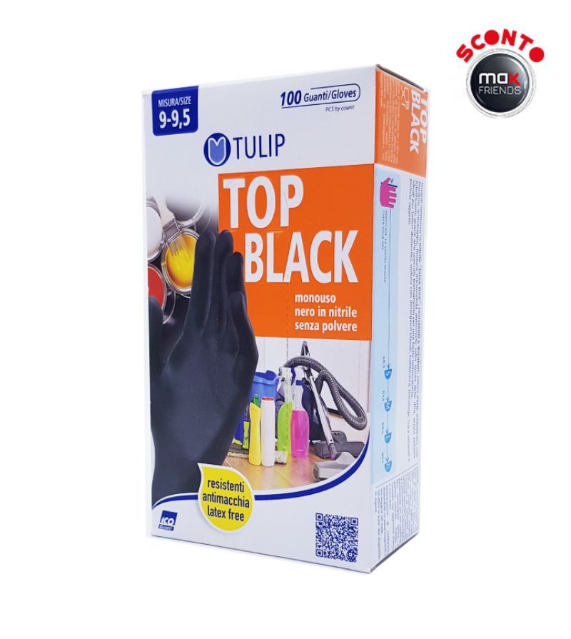 TULIP – Guanti In Nitrile Nero Extra Large – 100 Pz