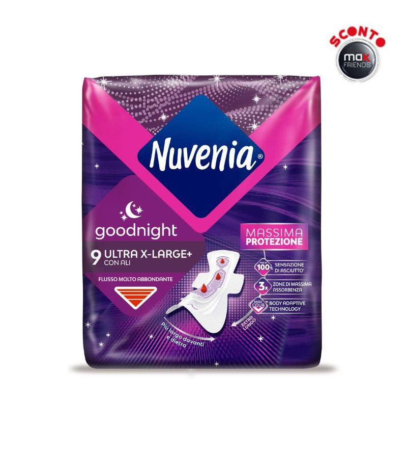 NUVENIA – Assorbenti Ultra Notte Xl Con Ali – 9 Pz