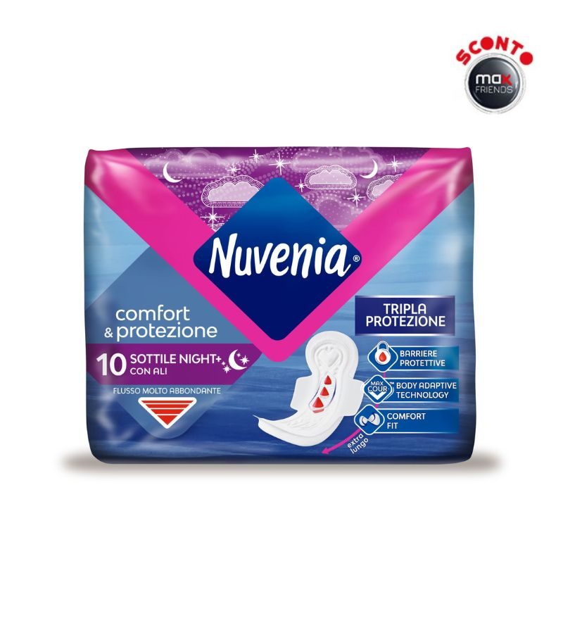 NUVENIA – Assorbenti Ultra Sottili Notte Con Ali – 10 Pz