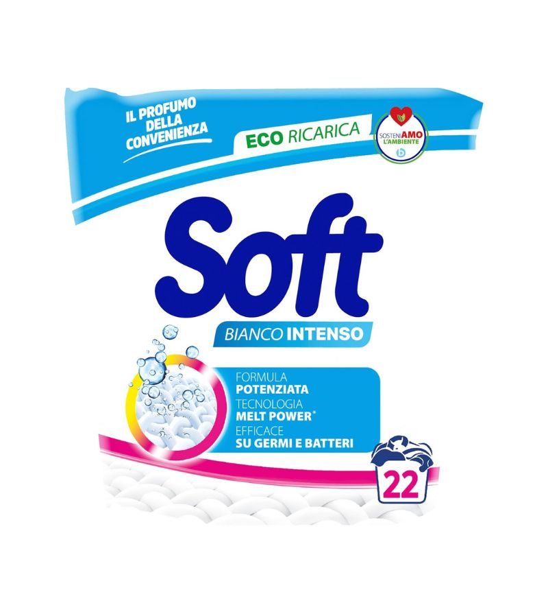 SOFT – Detersivo Lavatrice In Polvere Bianco Intenso – 22 Mis