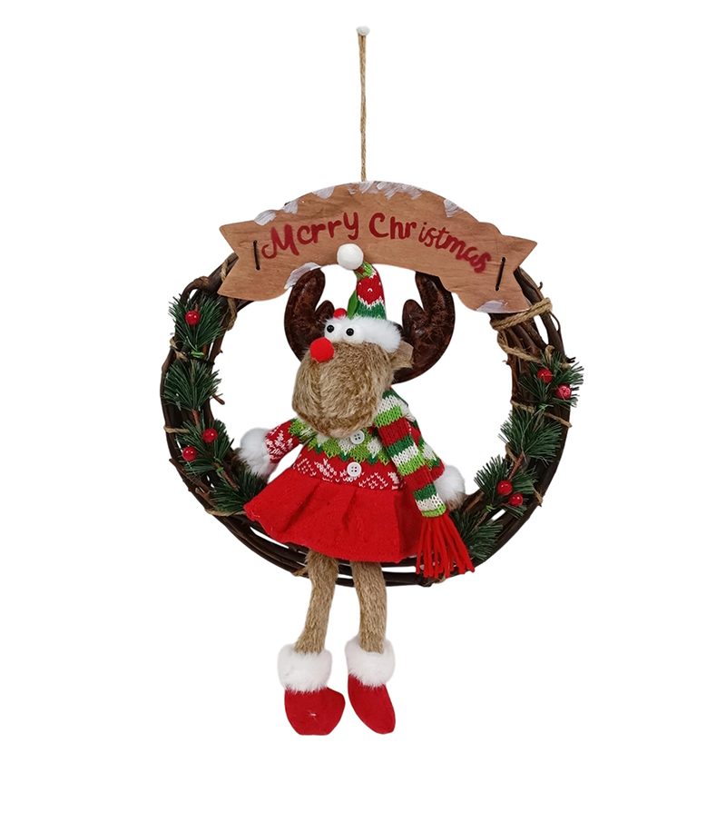 Dietroporta con renna natalizia 33 cm