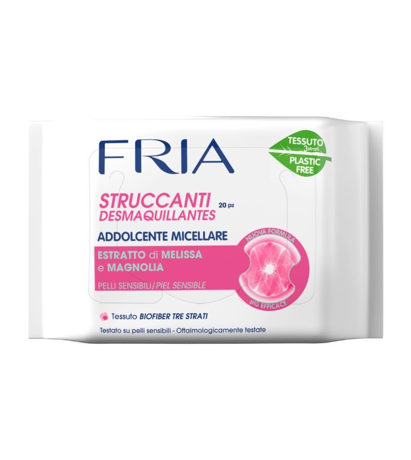 FRIA – Salviette Struccanti Pelli Sensibili 20 Pz
