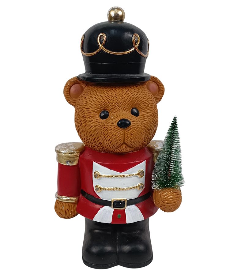 Orso con alberello e luci 46 cm