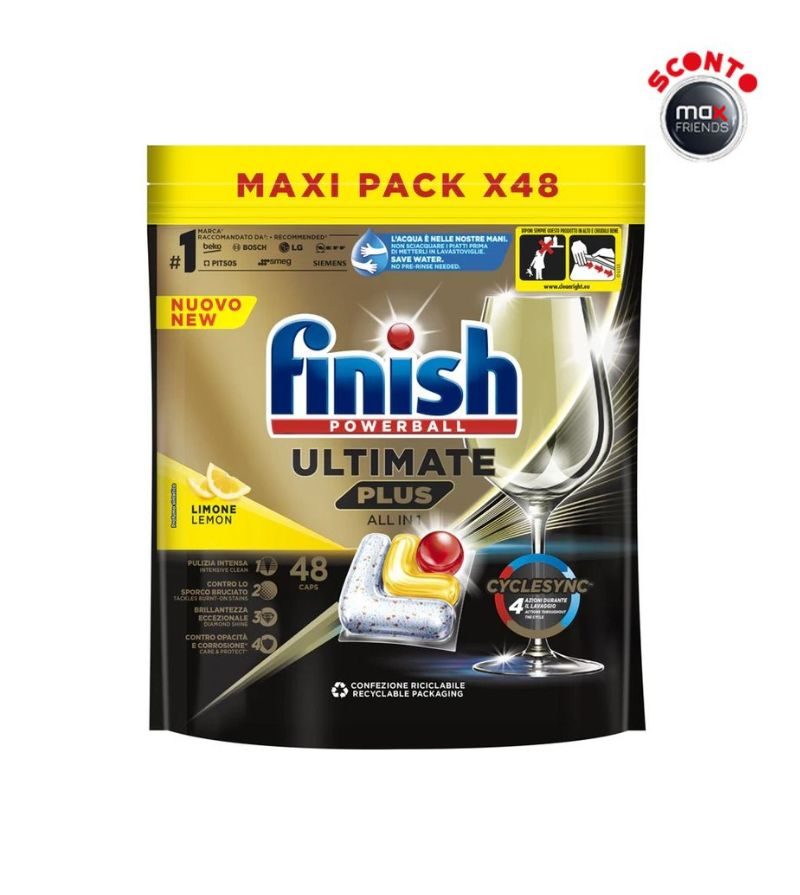 FINISH – Tabs Xl Ultimate Plus Lemon Aio – 48 Pz