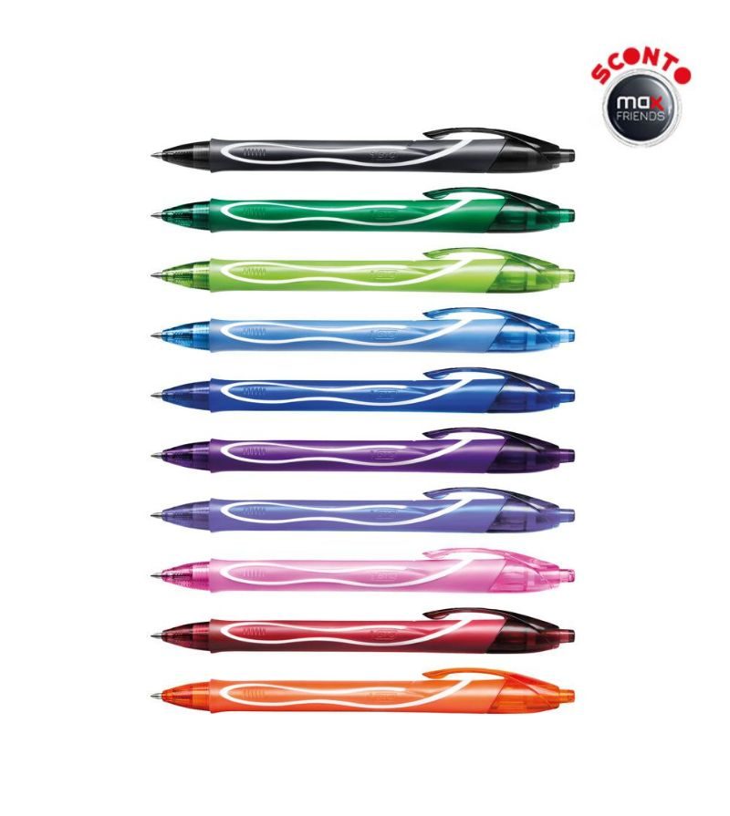 BIC – Penna A Scatto Gelocity Quick Dry Punta 0.7 Mm – Colori Assortiti