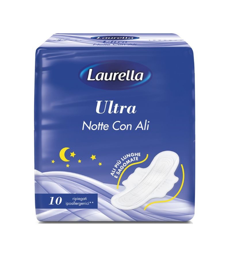 LAURELLA – Assorbenti Ultra Notte Con Ali – 10 Pz