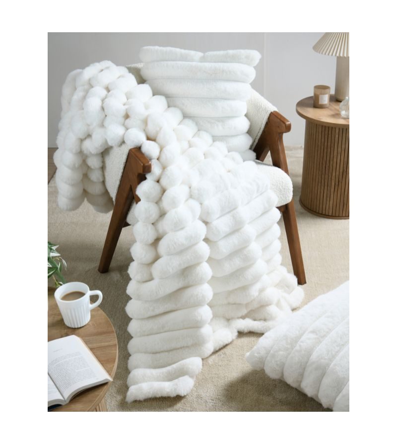 – PLAID IN PILE BIANCO 130X160 CM