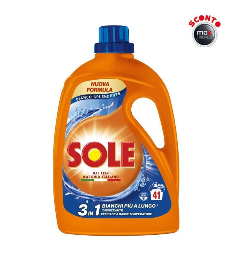 SOLE – Detersivo Liquido Lavatrice Bianco – 41Lav