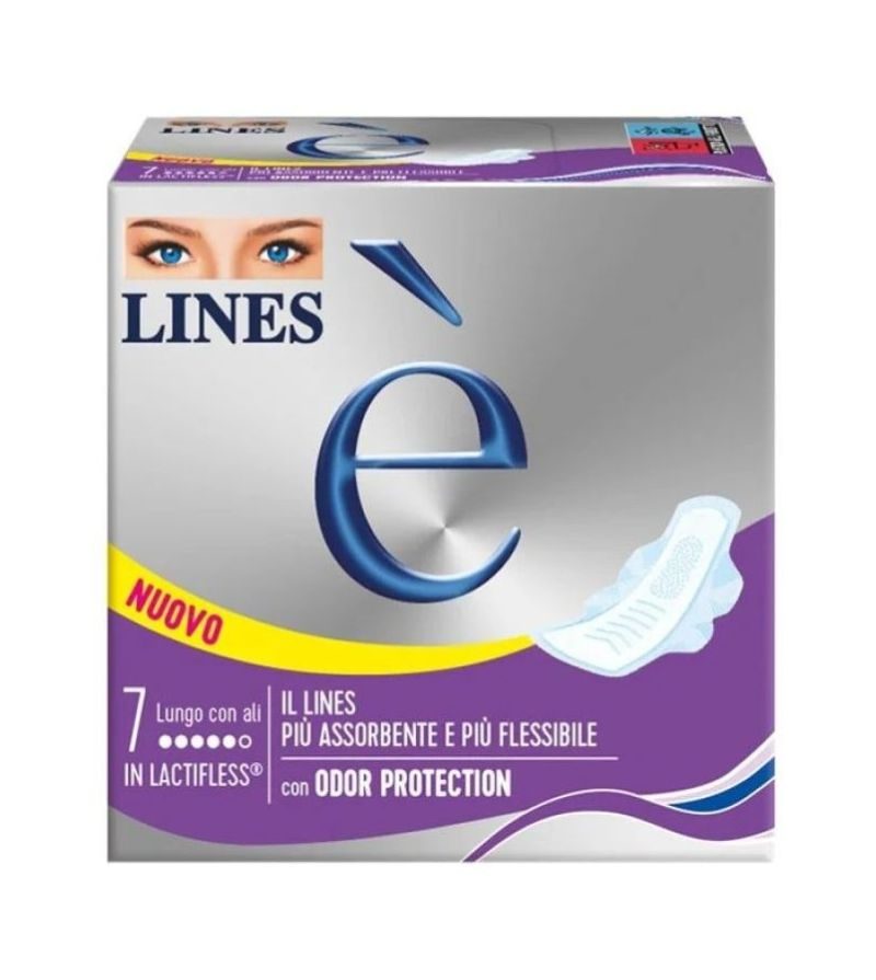 LINES È – Assorbenti Lunghi Con Ali – 7Pz