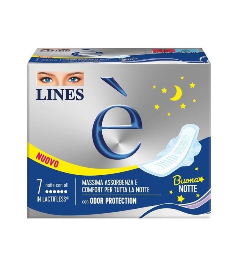 LINES È – Assorbenti Notte Con Ali – 7Pz