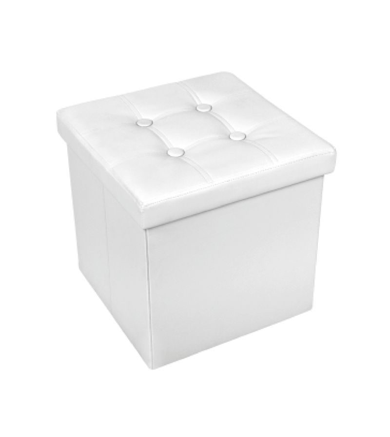 – POUF IN ECOPELLE DOUBLE BIANCO