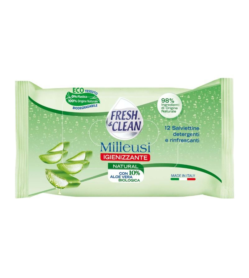 FRESH & CLEAN – Salviette Milleusi Natural – 12Pz