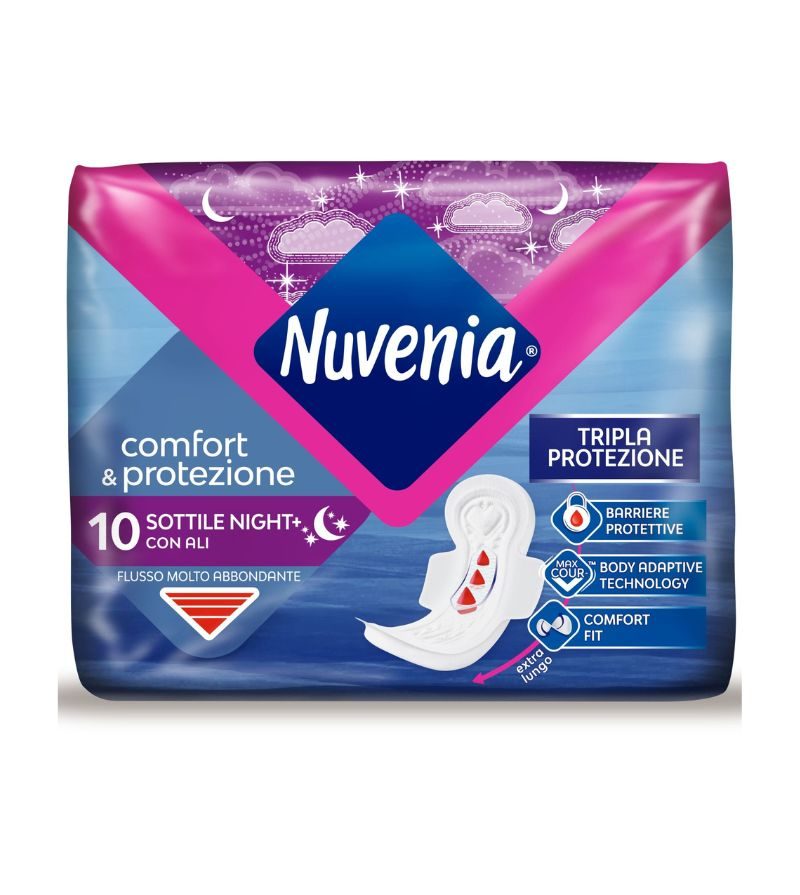 NUVENIA – Assorbenti Ultra Sottili Notte Con Ali – 10Pz