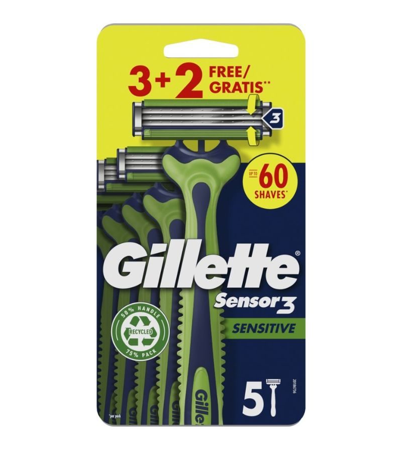 GILLETTE – Rasoio Sensor3 Sensitive – 3+2Pz
