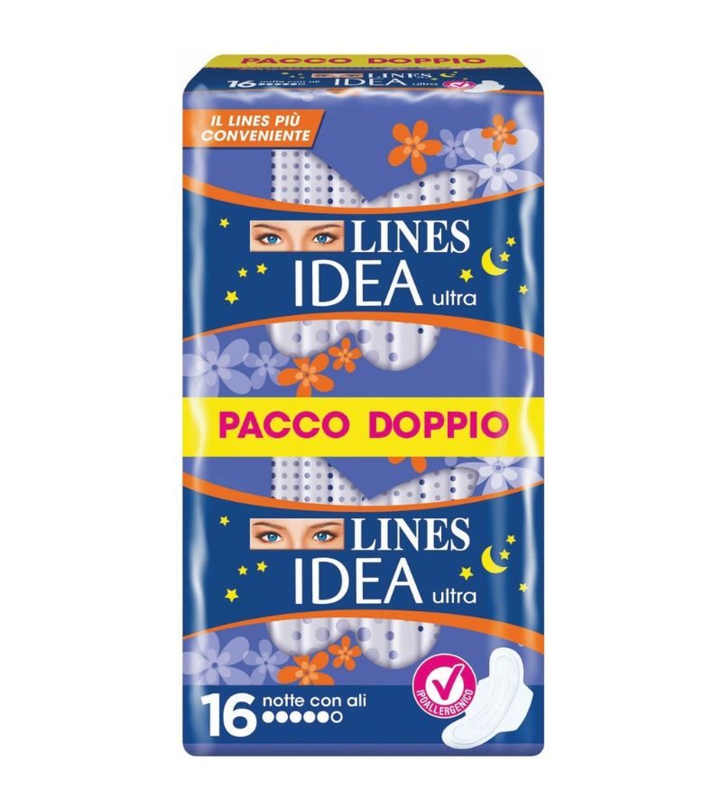 LINES – Assorbenti Ultra Notte Con Ali – 16Pz