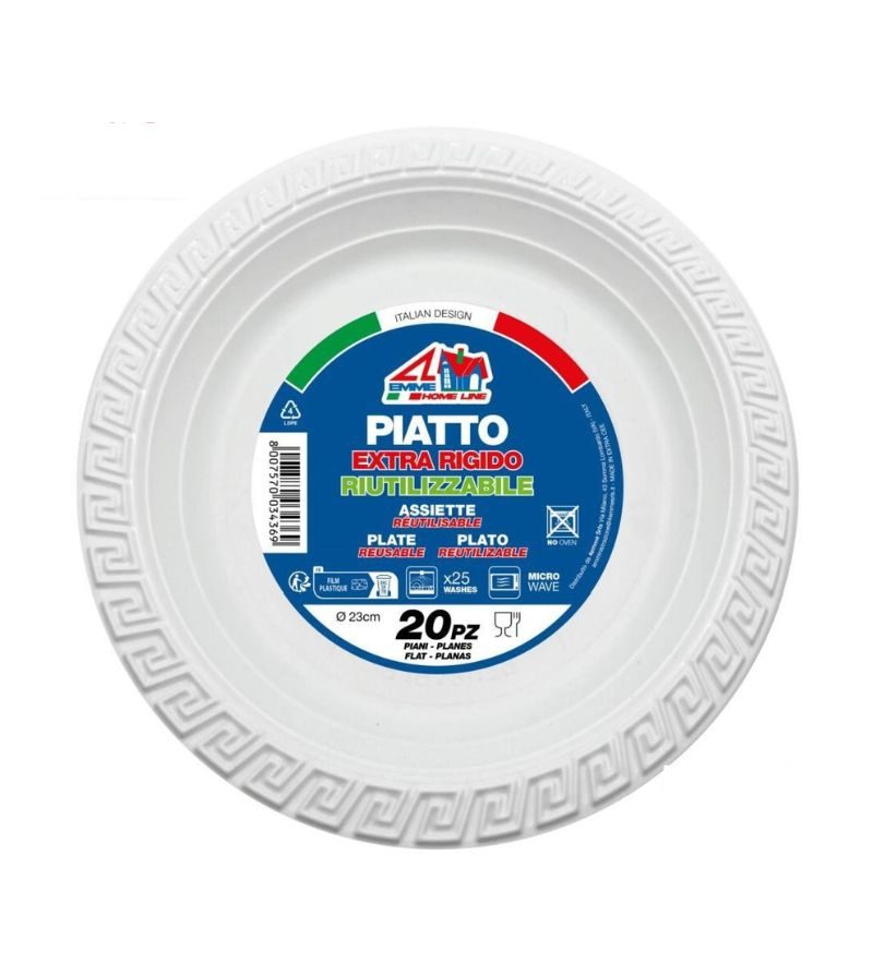 – Confezione Piatti Piani Bianchi – 20Pz