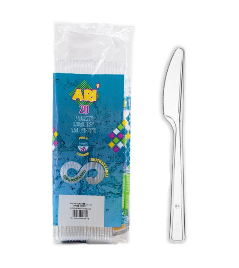 ARISTEA – Coltelli Trasparenti Riutilizzabili – 20Pz