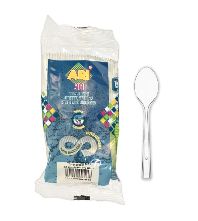ARISTEA – Cucchiaini Trasparenti Riutilizzabili – 20Pz