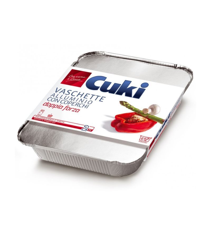 CUKI – Vaschetta In Alluminio Con Coperchio – 8 Porzioni