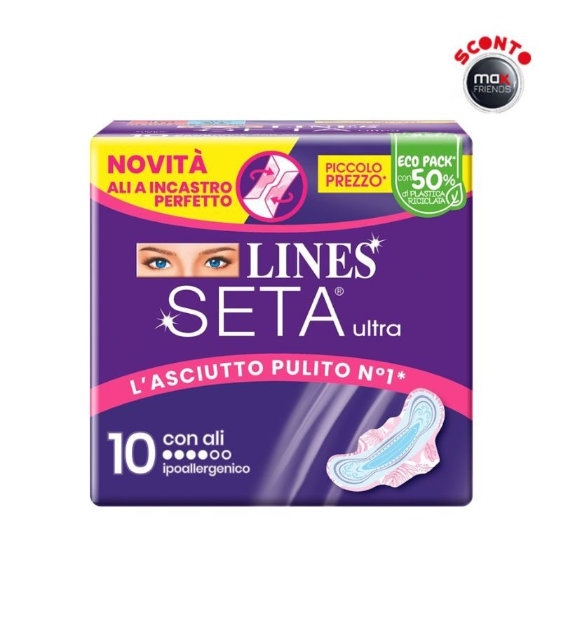 LINES SETA ULTRA – Assorbenti Con Ali – 10Pz