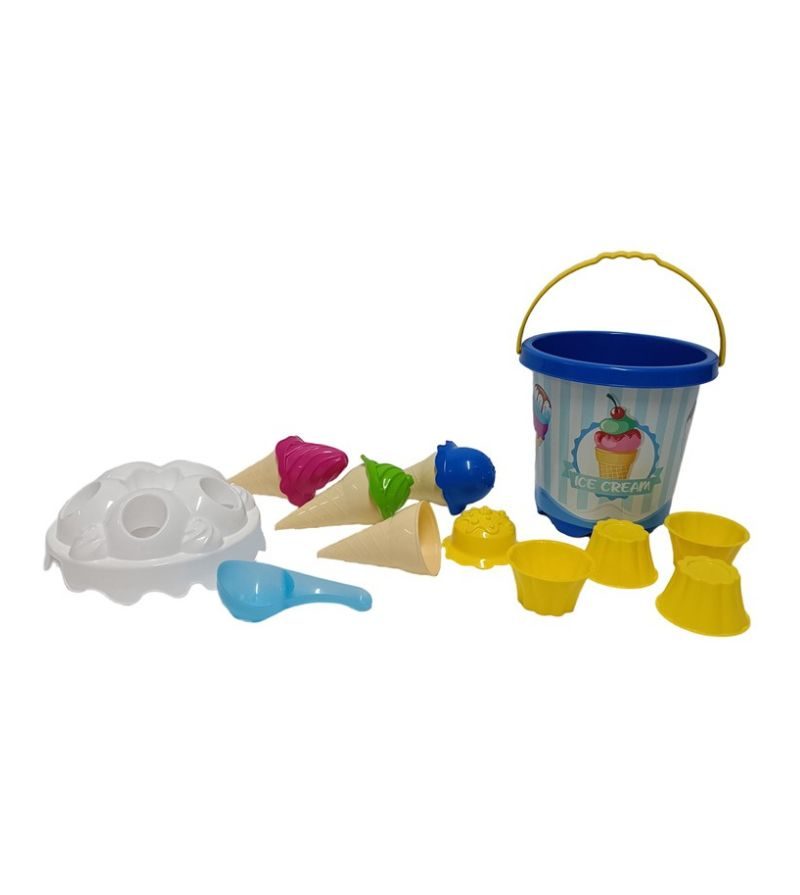 – Secchiello Mare Con Accessori A Forma Di Gelati – 17Cm