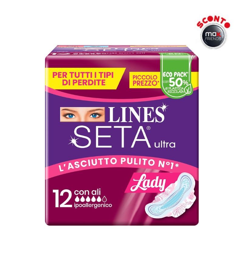 LINES SETA ULTRA – Assorbenti Lady Con Ali – 12Pz