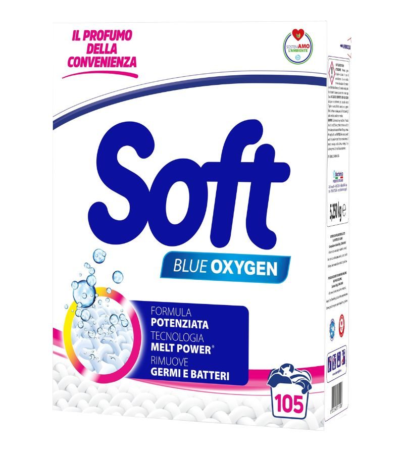 SOFT – Detersivo Lavatrice Fustone Blue Oxygen – 105 Misurini