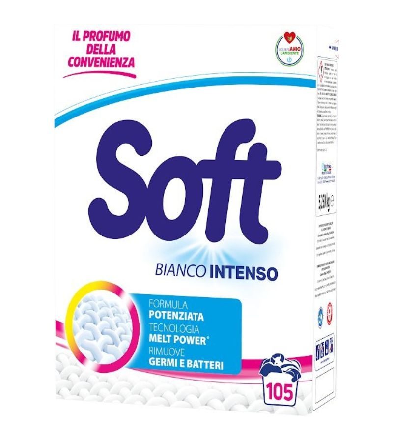 SOFT – Detersivo Lavatrice Fustone Bianco Intenso – 105 Misurini