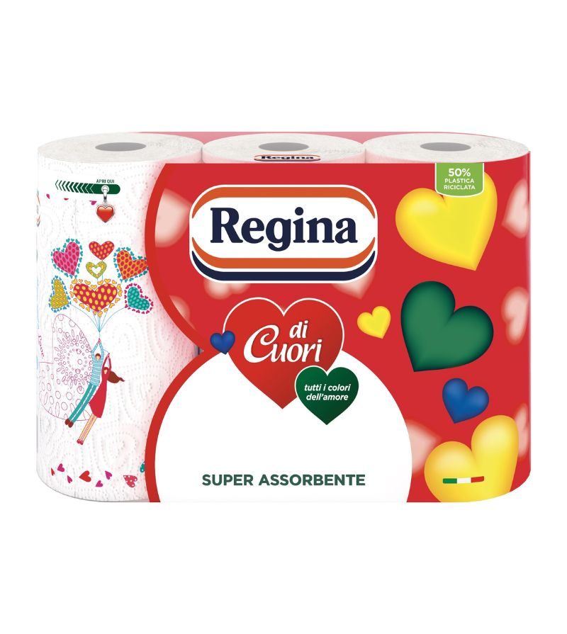 REGINA DI CUORI – Carta Cucina – 3 Rotoli