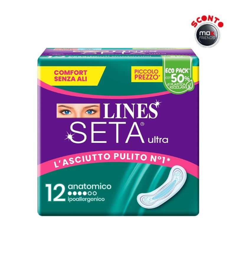 LINES SETA ULTRA – Assorbenti Anatomici – 12Pz