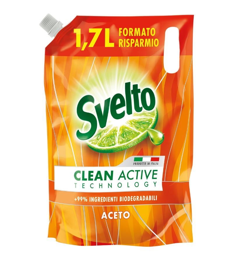SVELTO – Detersivo Piatti Ecoricarica Aceto – 1.7Lt